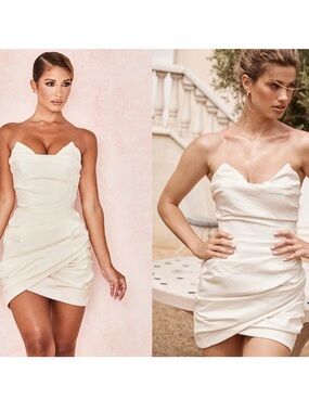 Strapless Cream Sweetheart Mini Dress